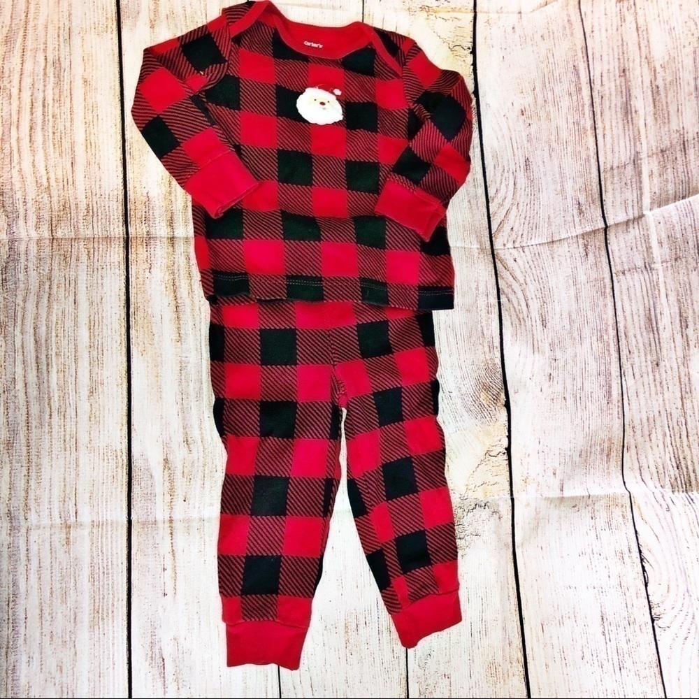 Carter’s Christmas Pajamas Baby Buffalo Plaid Size 12 months